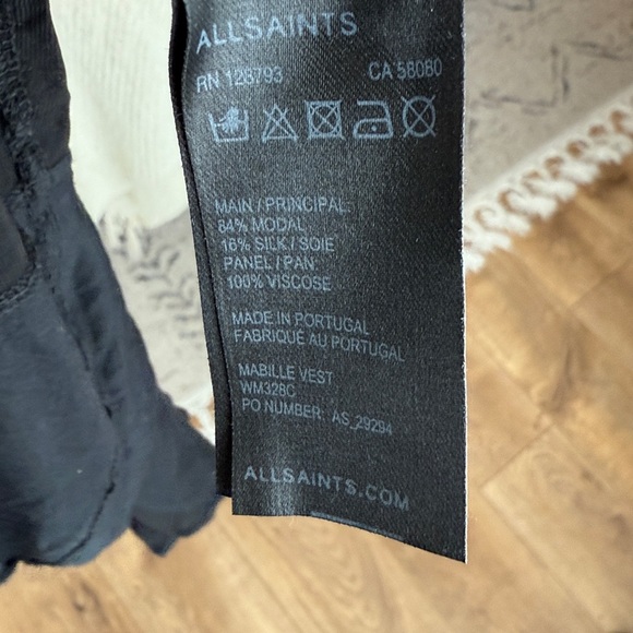 All Saints black cotton tank top - Picture 5 of 6